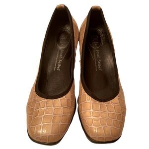 Josef Seibel Gold Alligator Wedge Shoes Size 37